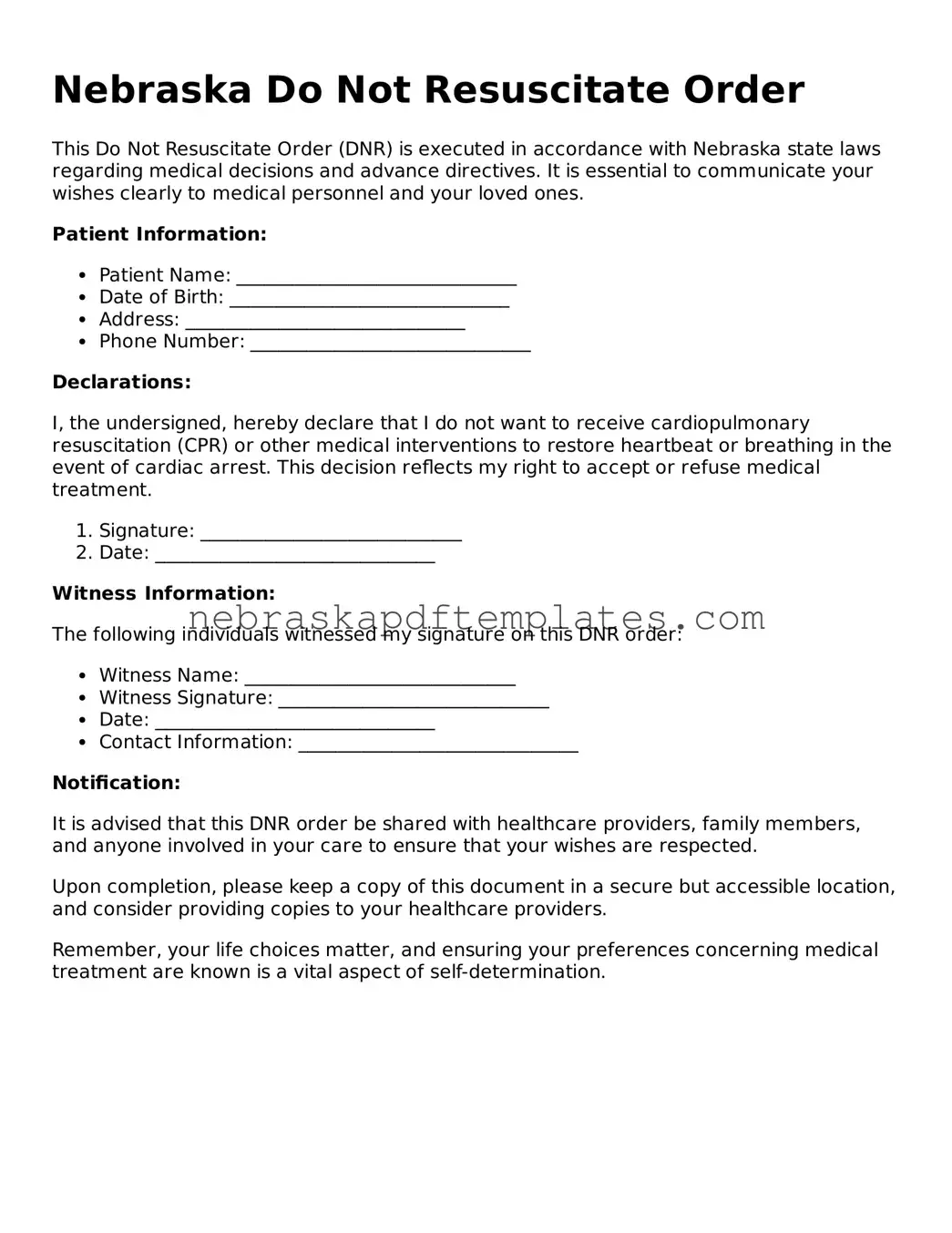 Attorney-Verified  Do Not Resuscitate Order Document for Nebraska
