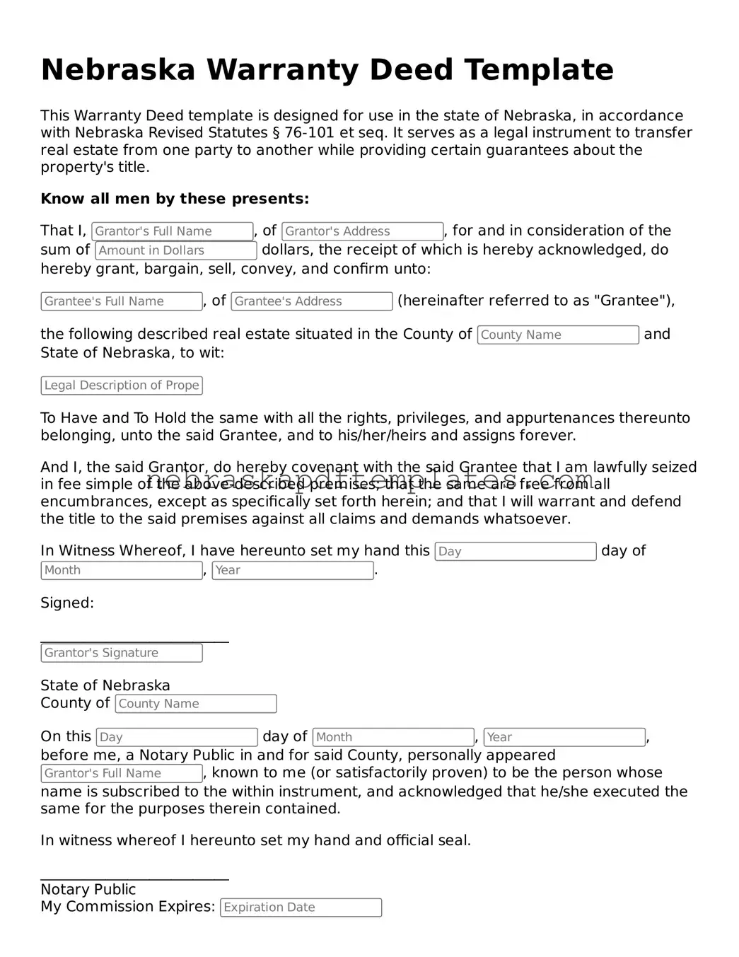 Attorney-Verified  Deed Document for Nebraska