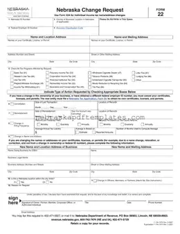 Blank Nebraska 22 PDF Template