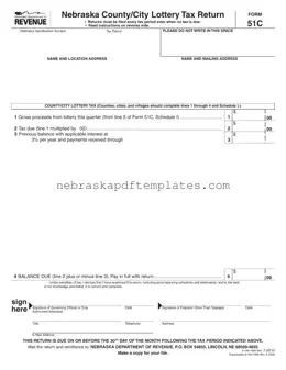 Blank Nebraska 51C PDF Template