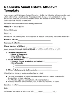 Attorney-Verified  Small Estate Affidavit Document for Nebraska