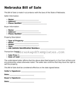 Attorney-Verified  Bill of Sale Document for Nebraska