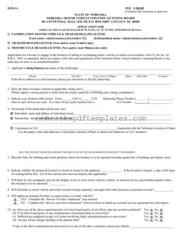 Blank Nebraska Dlb 1A PDF Template